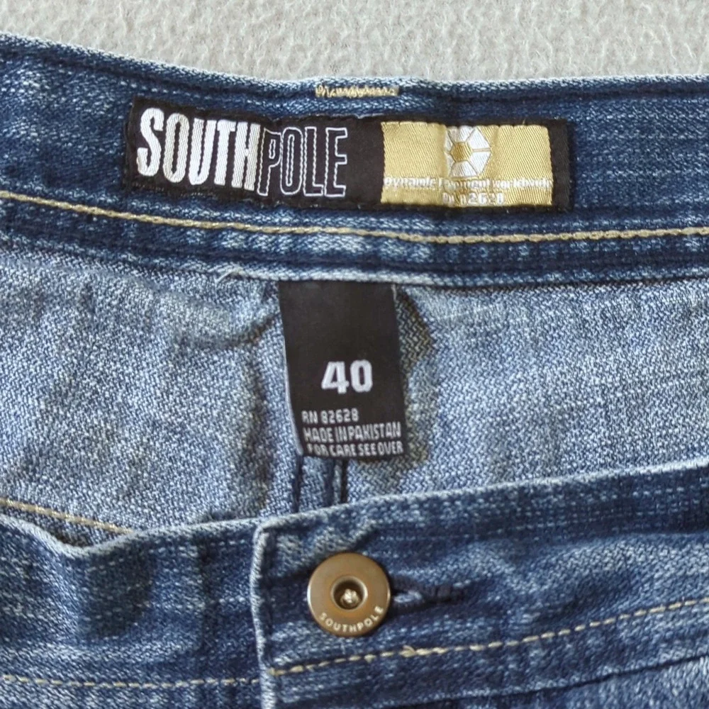 Southpole Denim Shorts Mens 40 Blue Baggy Y2K Streetwear Long Jorts